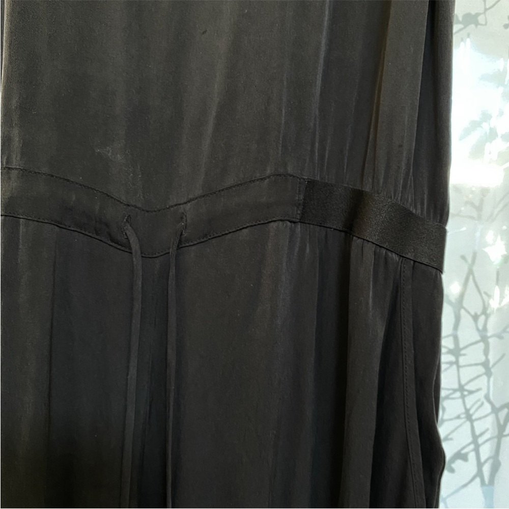 ALICE + OLIVIA black drawstring waist tie silk sleeveless tank jumpsuit - Picture 7 of 12
